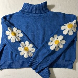 NWOT Blue Blush Cropped Oversized Sweater size S SO CUTE